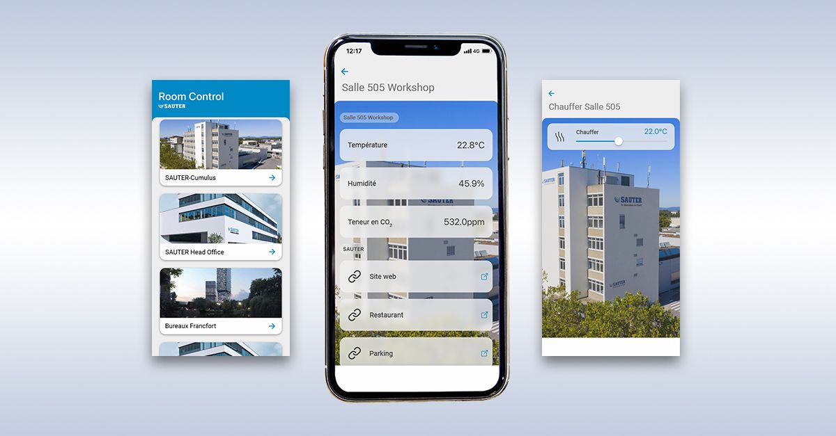 Mobile Building Services : nouveau design de l'application Mobile Room Control
