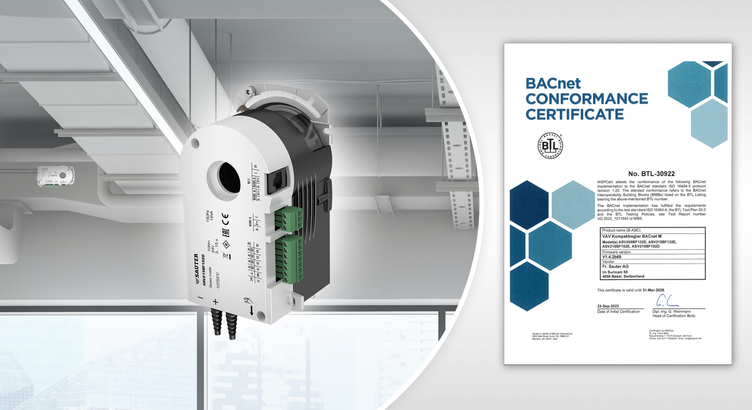 2-Wege-Regelventil für den dynamischen hydraulischen Abgleich, PN 25,  Valveco compact - Sauter-Cumulus GmbH