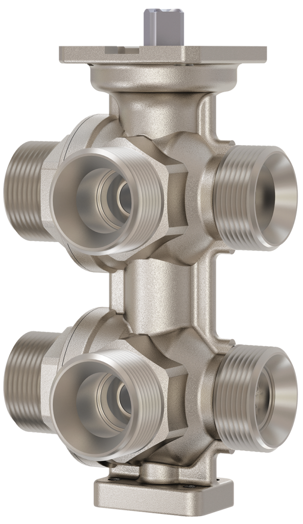 6way ball valve with male thread, PN 16